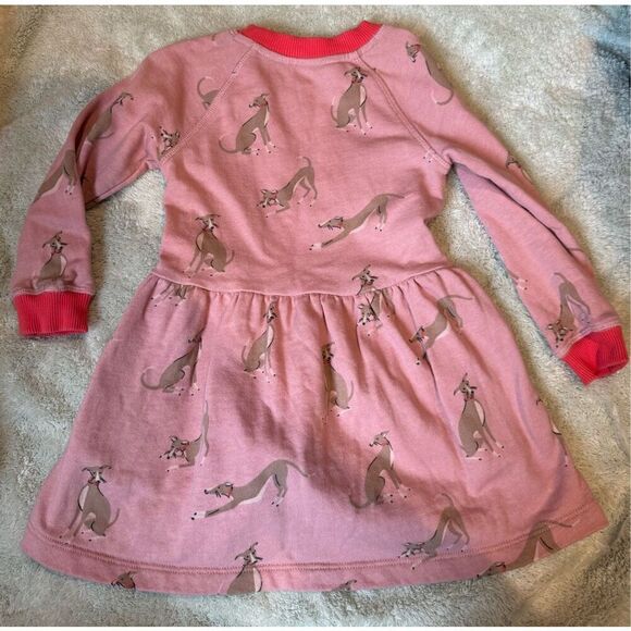 Mini Boden Printed Sweatshirt Dress-Vintage Pink Whippet - Picture 3 of 8